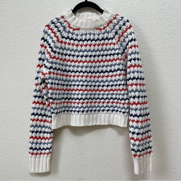 Sundry Women's Stripe Raglan Sweater In Cream Multi Color Size 1 / Small - Picture 1 of 3